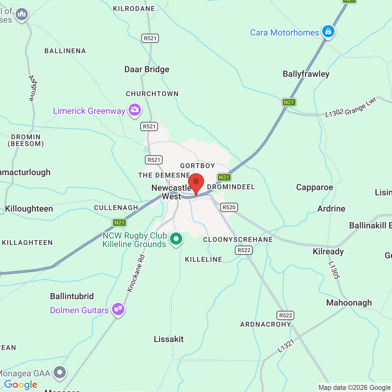 Map displaying job location