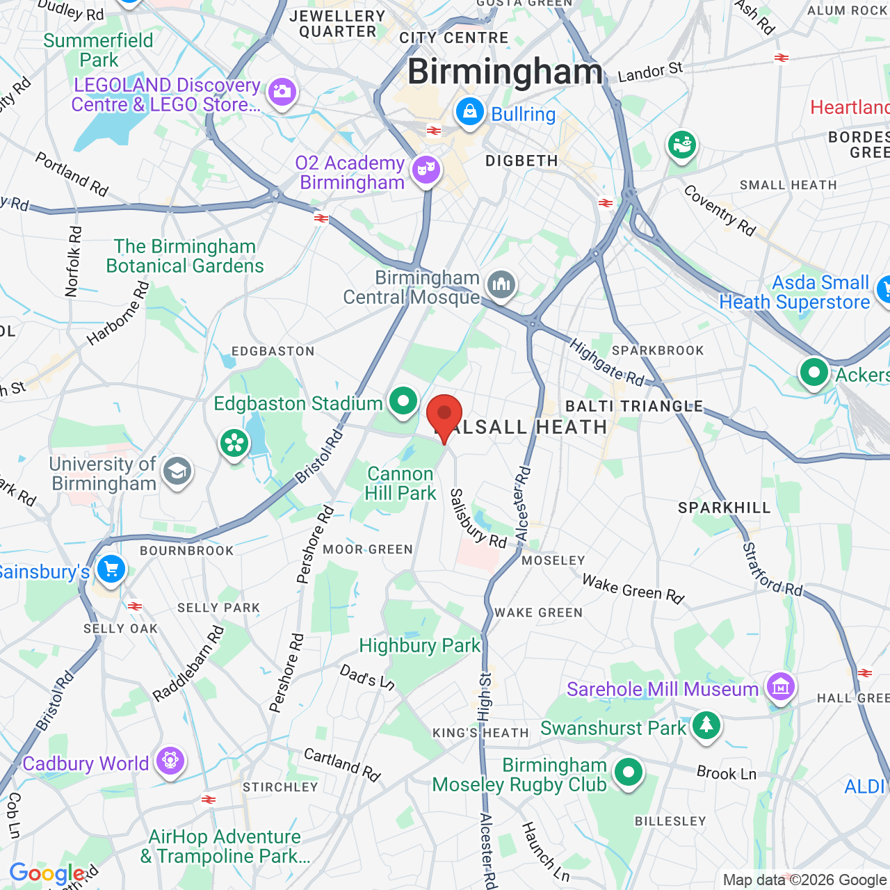 Map displaying job location