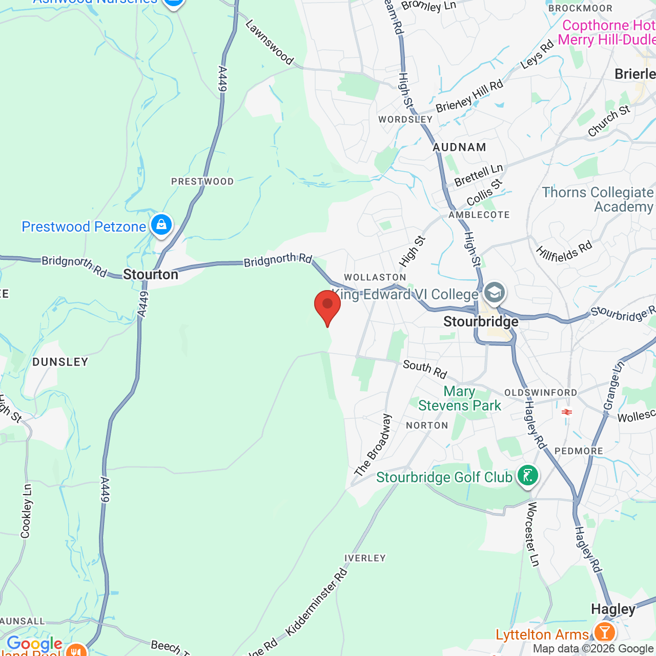 Map displaying job location