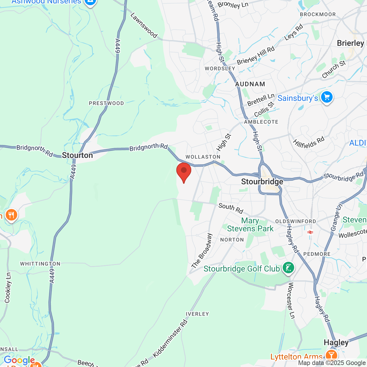 Map displaying job location