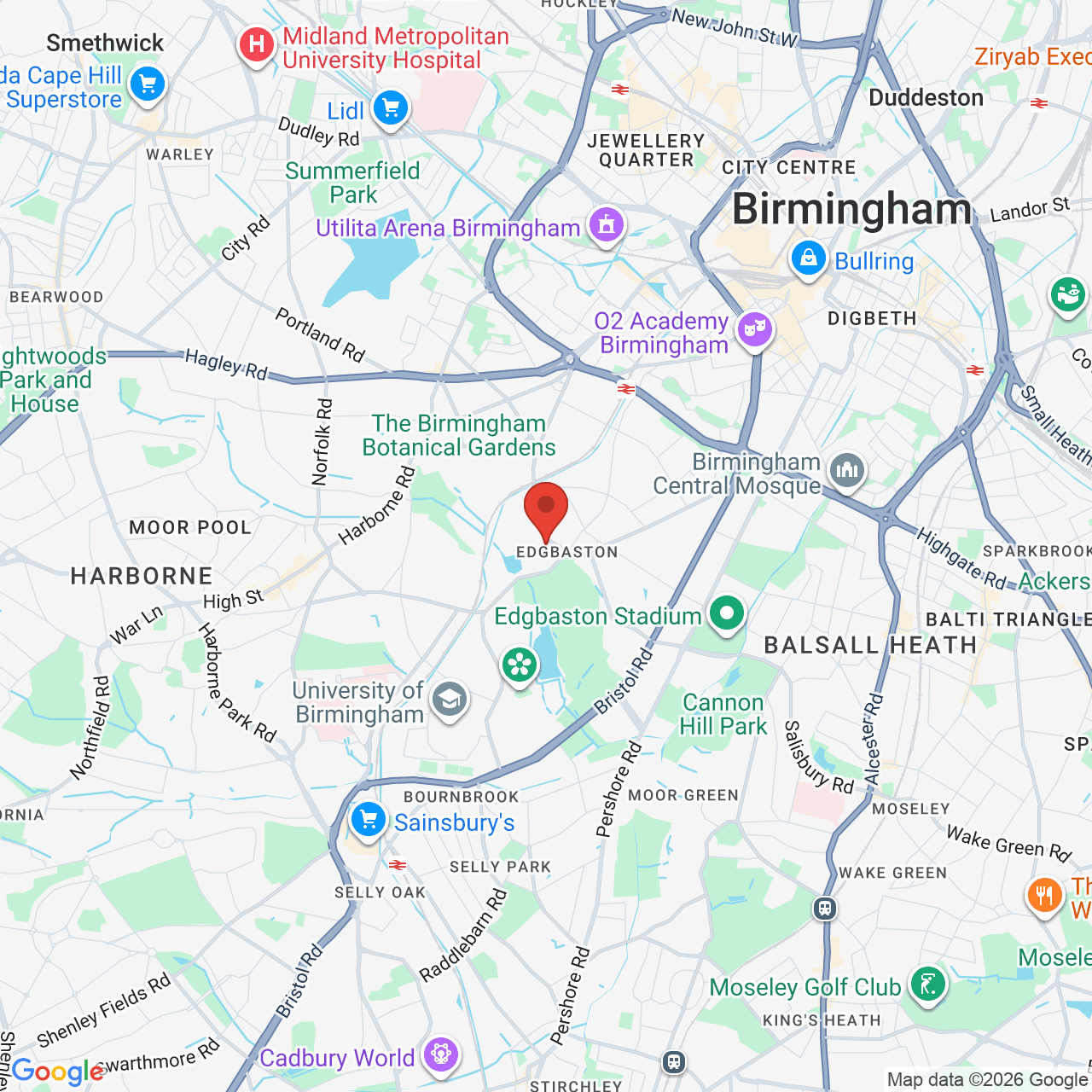 Map displaying job location