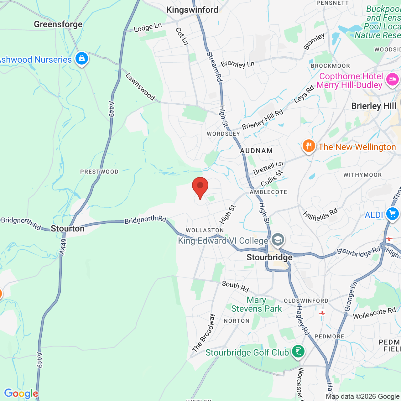 Map displaying job location
