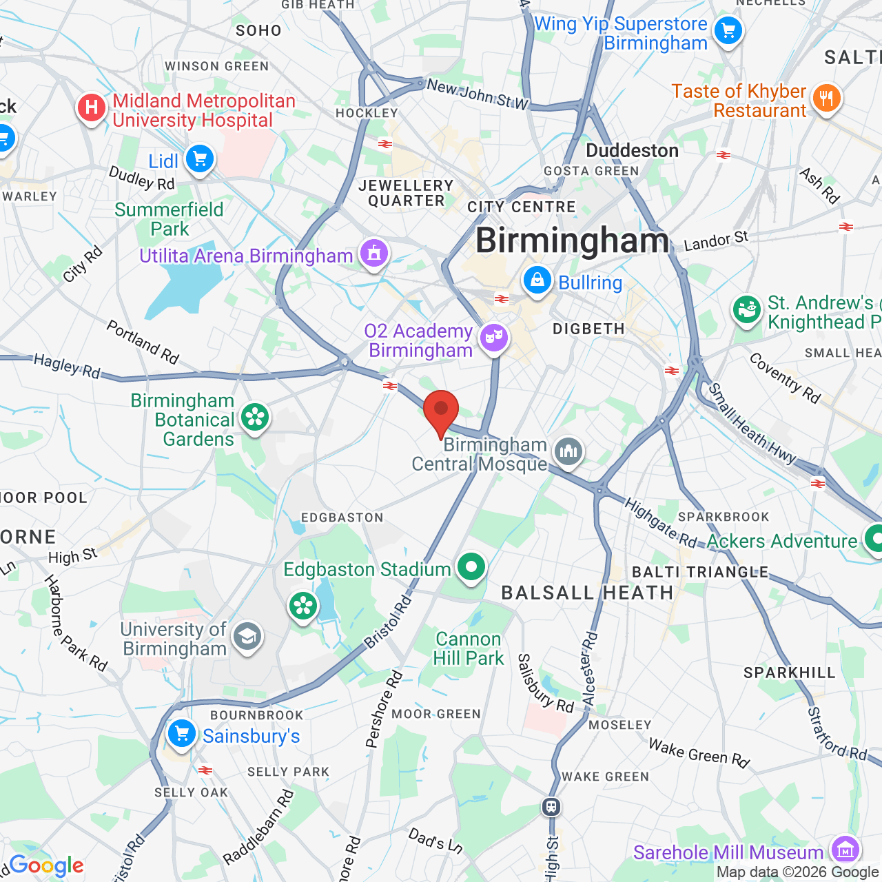 Map displaying job location