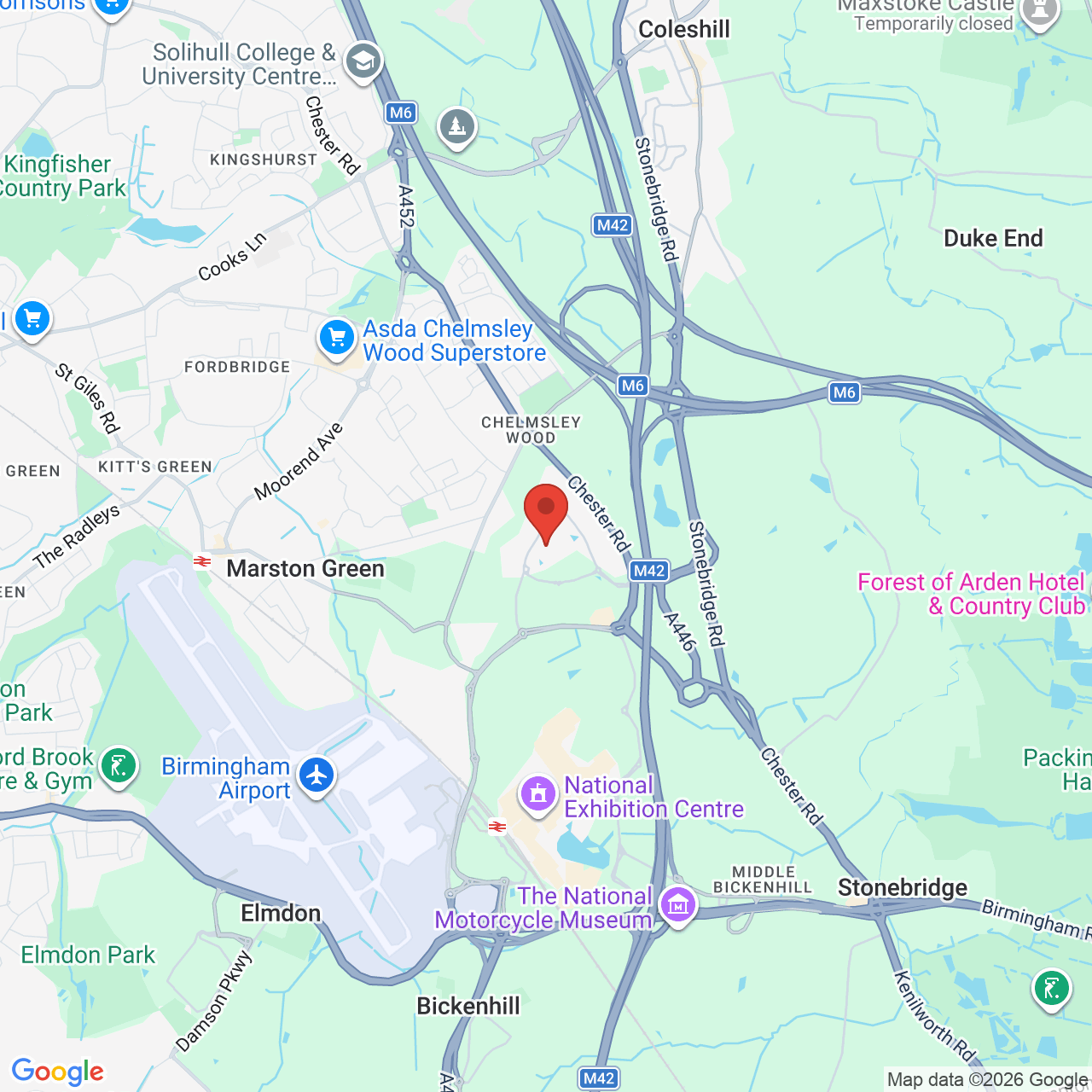 Map displaying job location