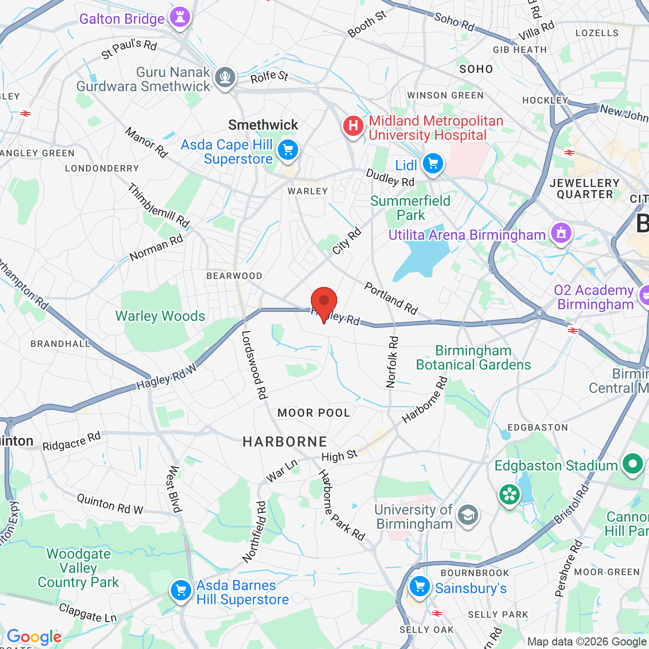 Map displaying job location