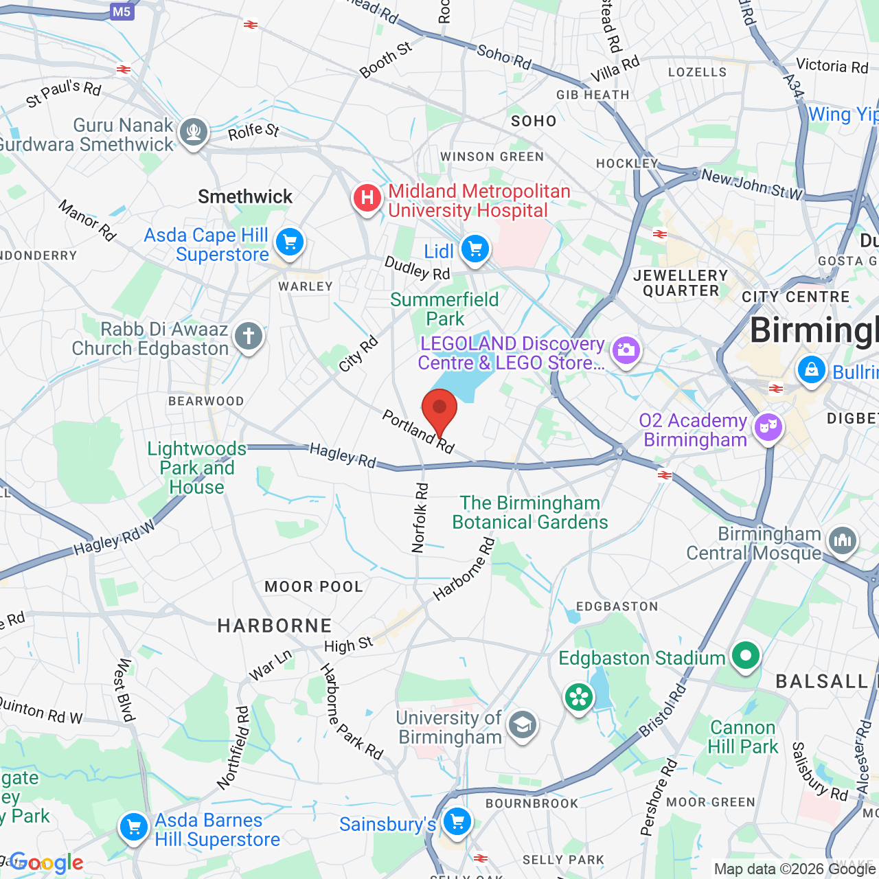 Map displaying job location