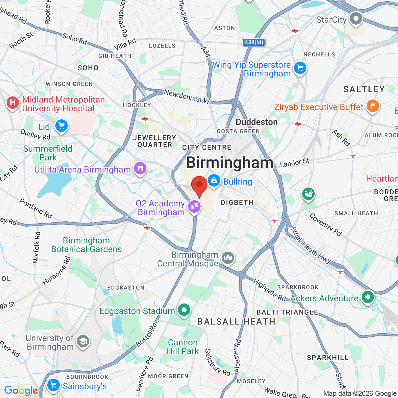 Map displaying job location