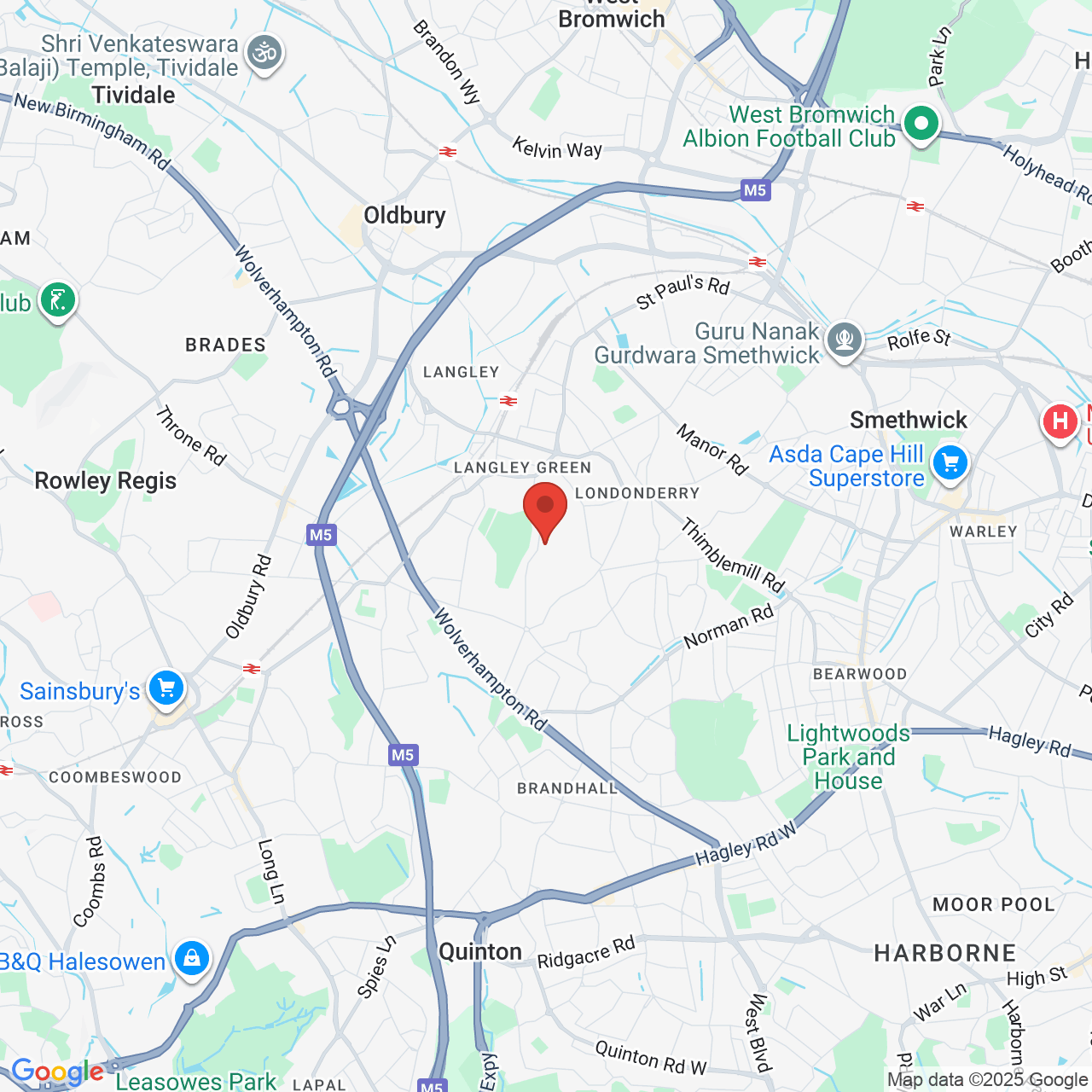 Map showing location of Oldbury, United Kingdom, B68 8ED