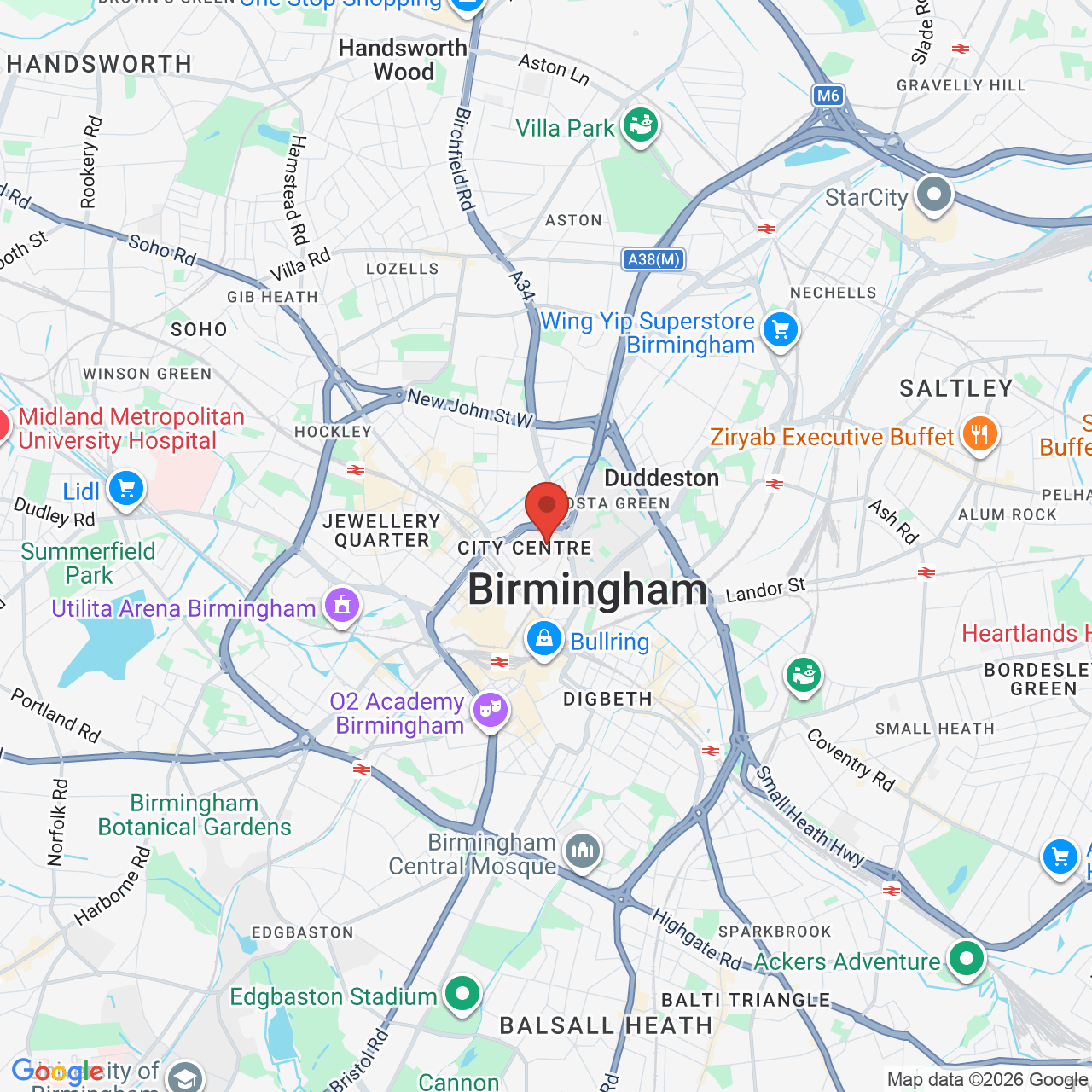 Map displaying job location
