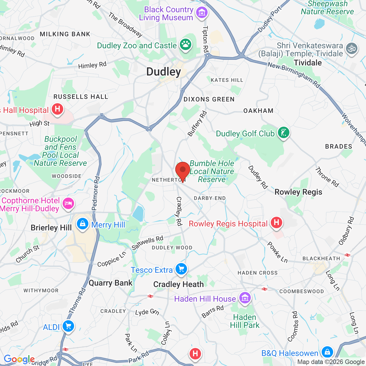 Map displaying job location