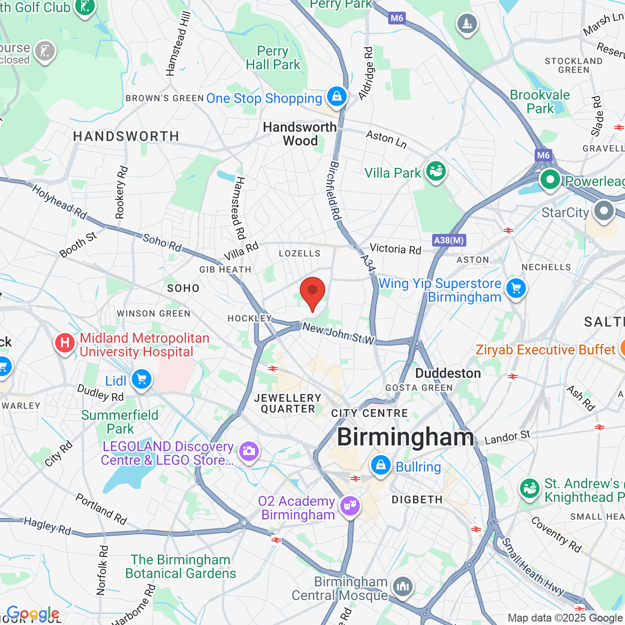 Map displaying job location