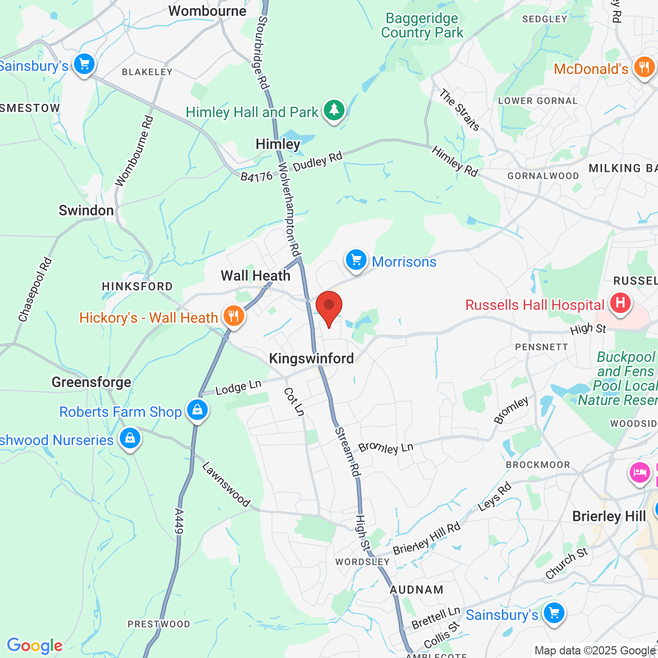 Map displaying job location