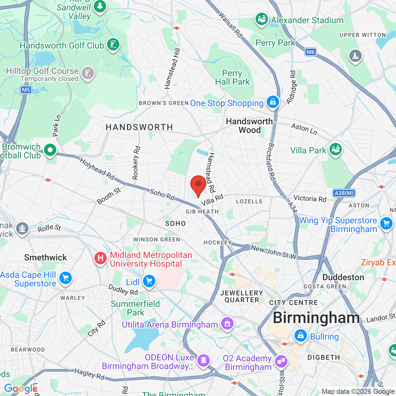 Map displaying job location