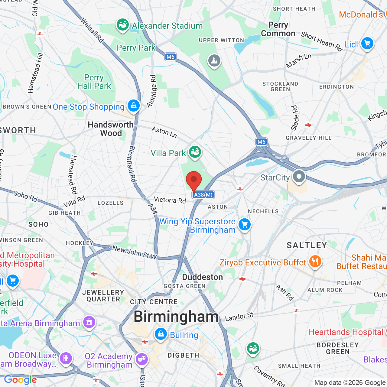 Map displaying job location