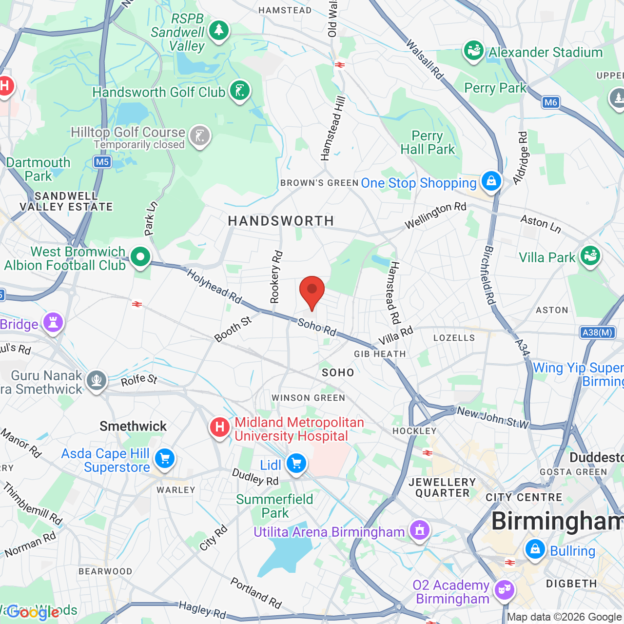 Map displaying job location