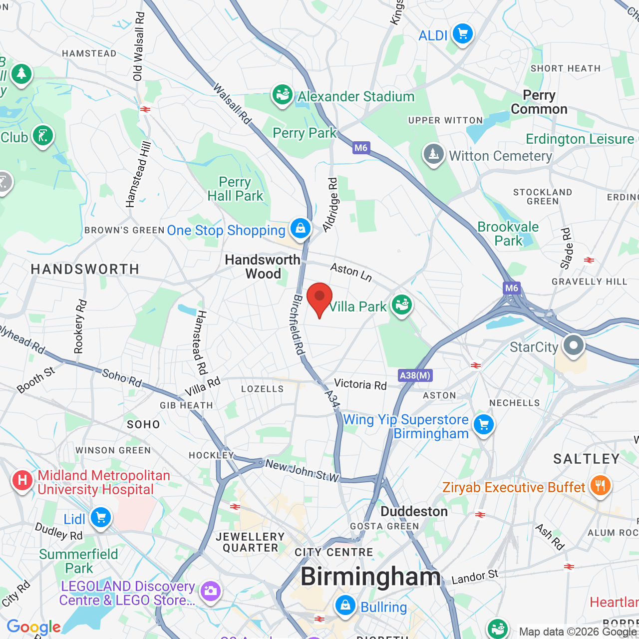 Map displaying job location