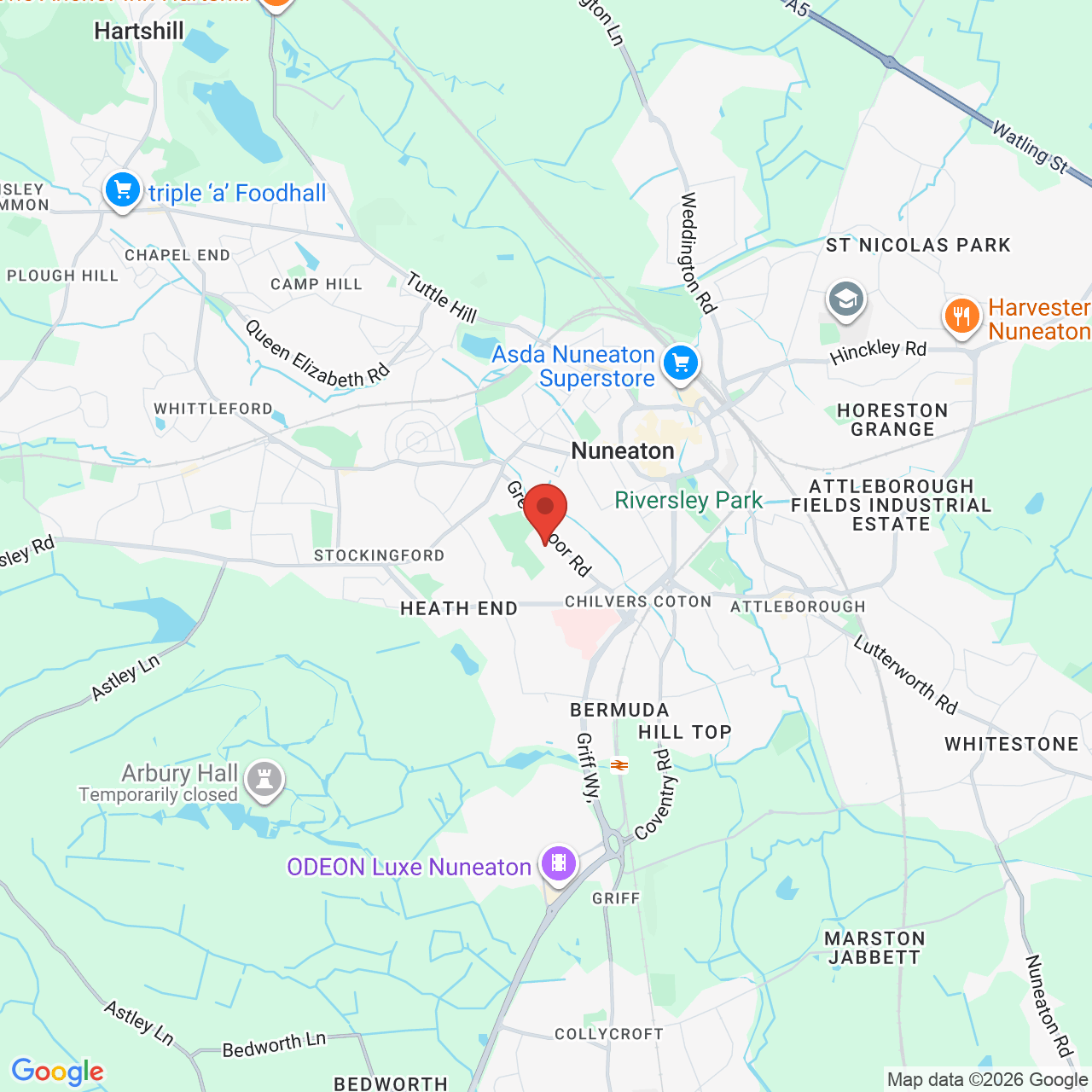 Map displaying job location