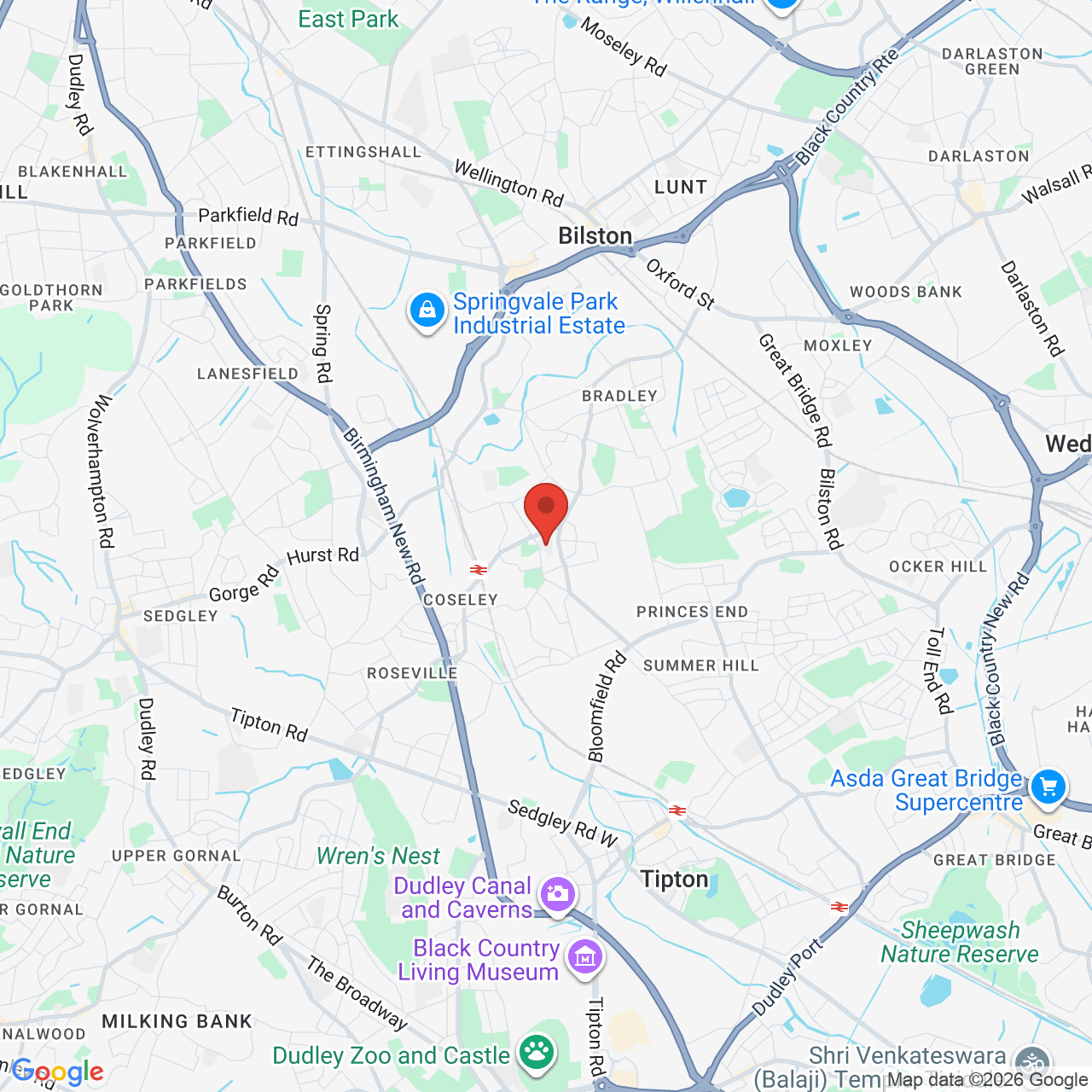 Map displaying job location