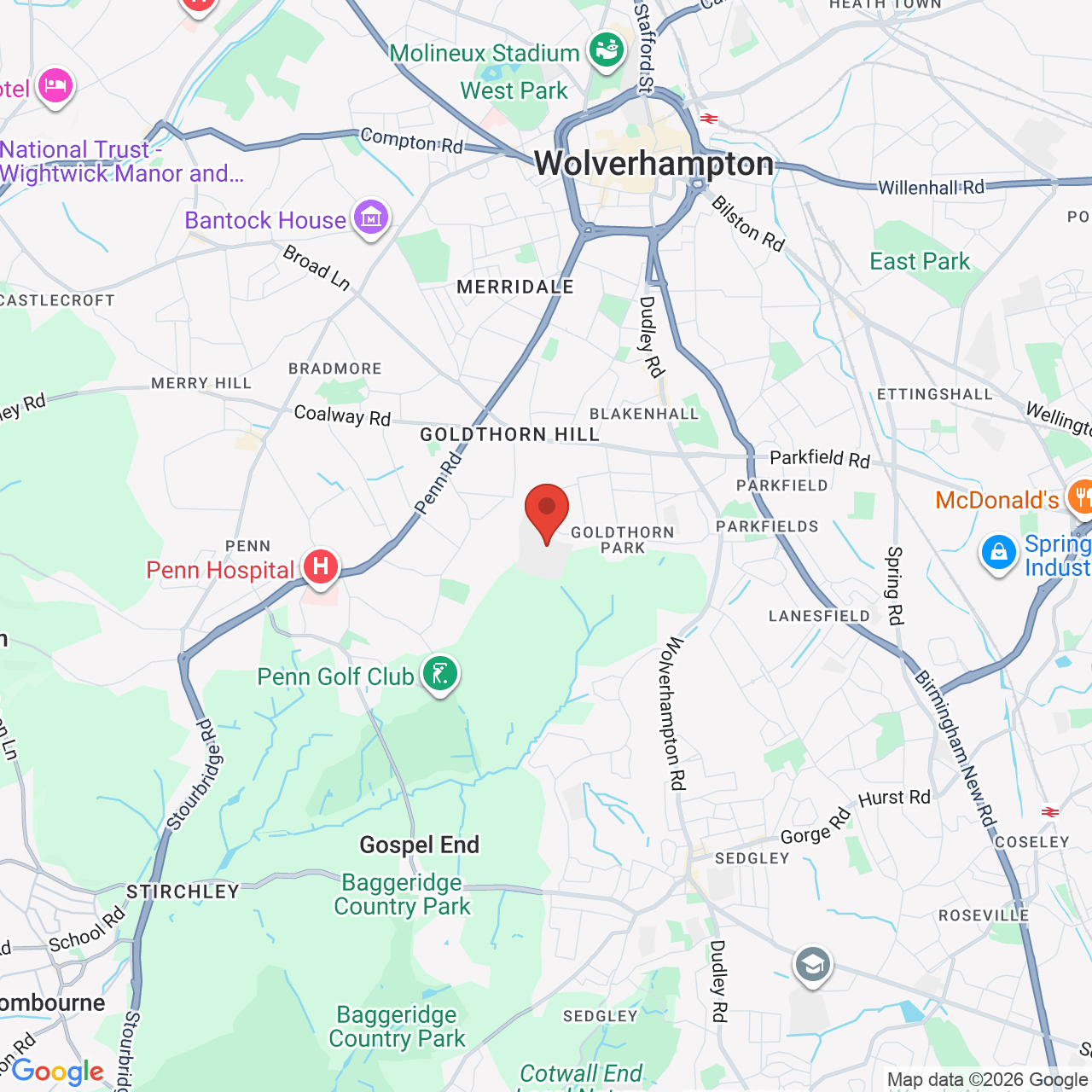 Map displaying job location