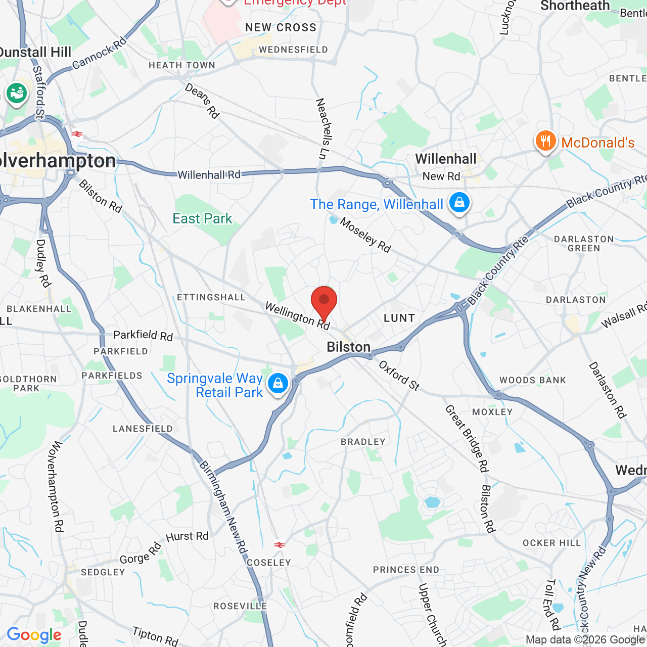Map displaying job location