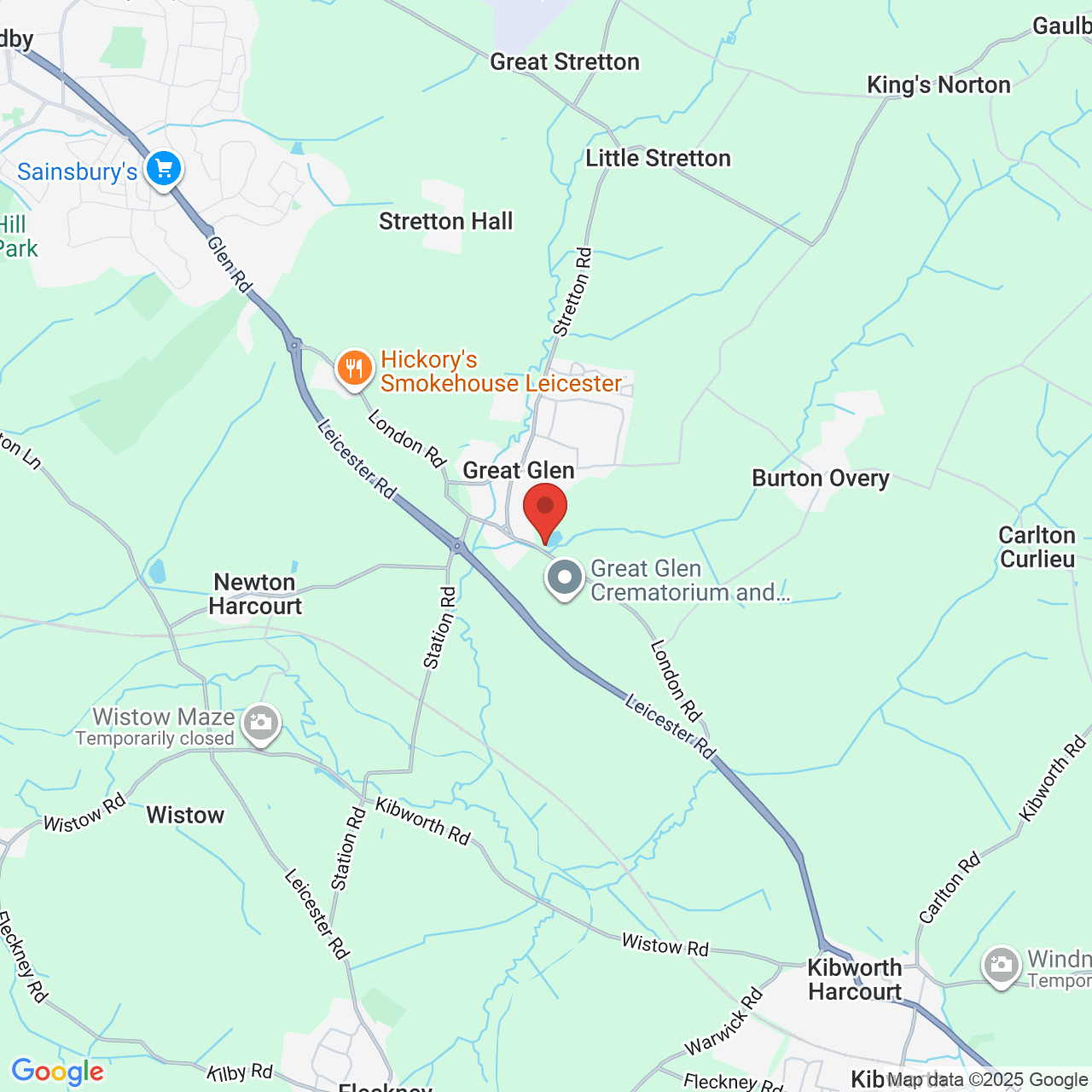 Map displaying job location