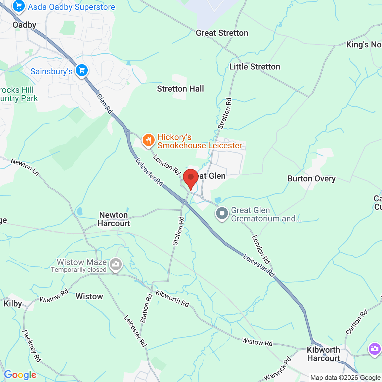 Map displaying job location