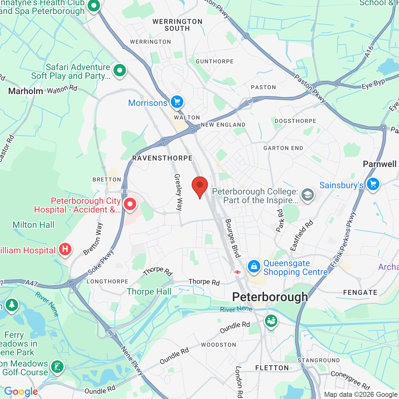 Map displaying job location