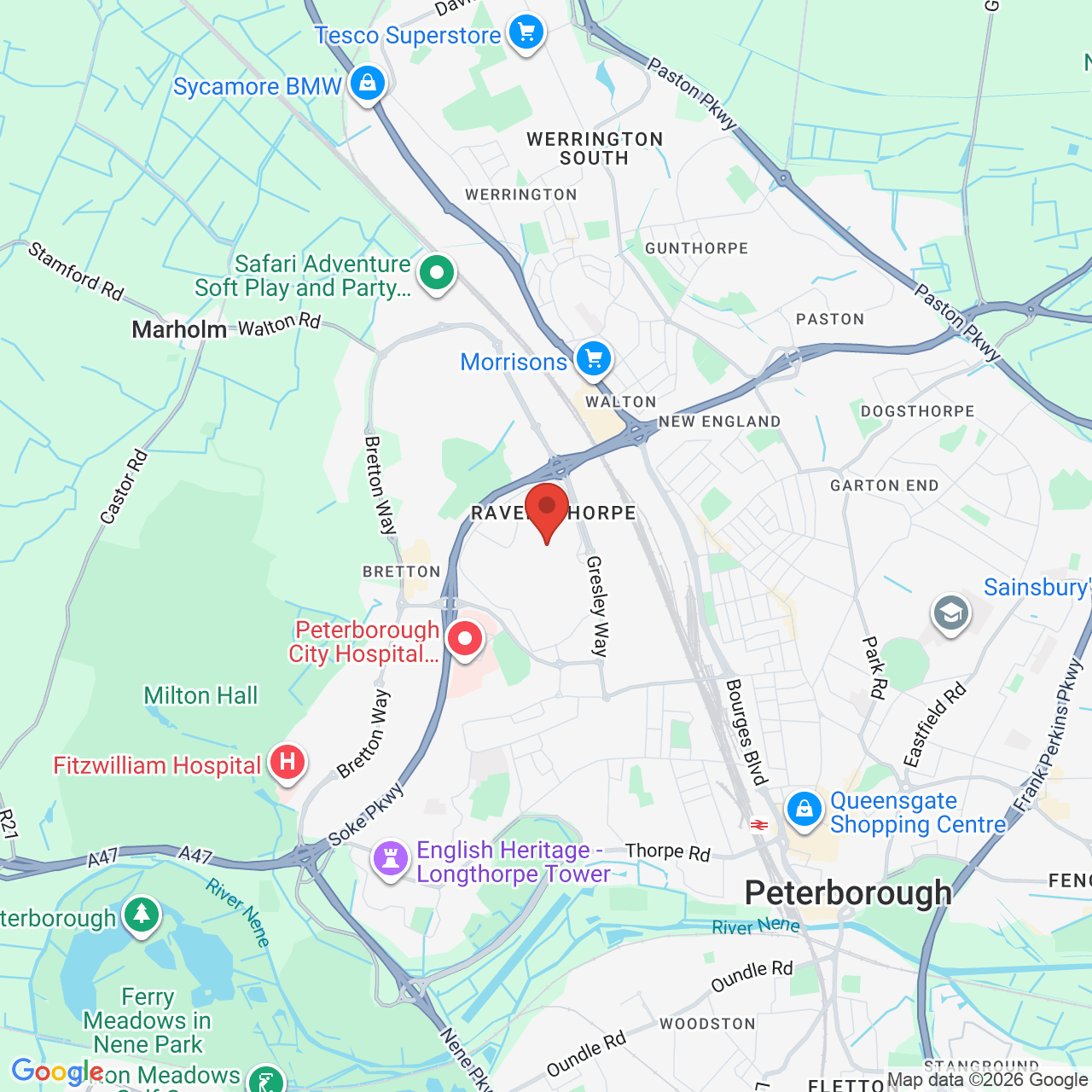 Map displaying job location