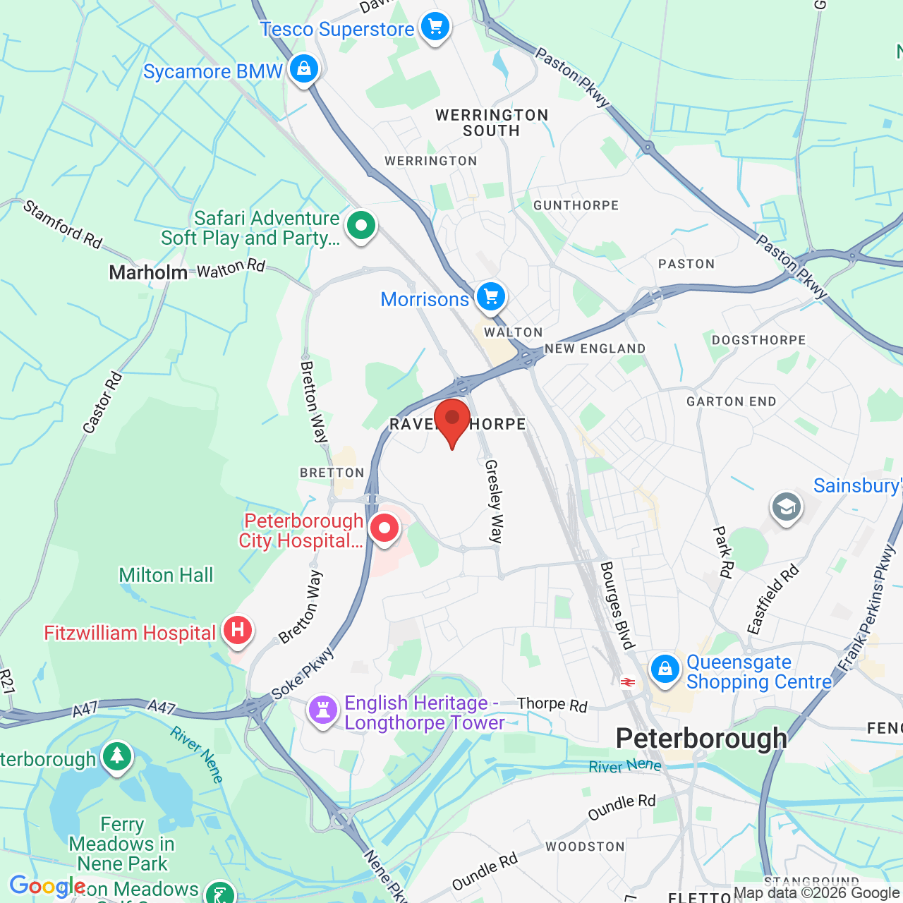 Map displaying job location