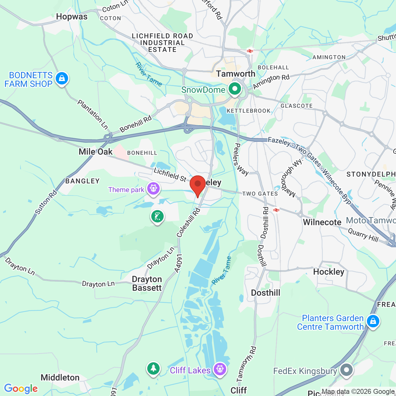 Map displaying job location