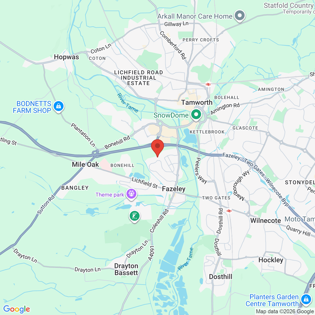 Map displaying job location