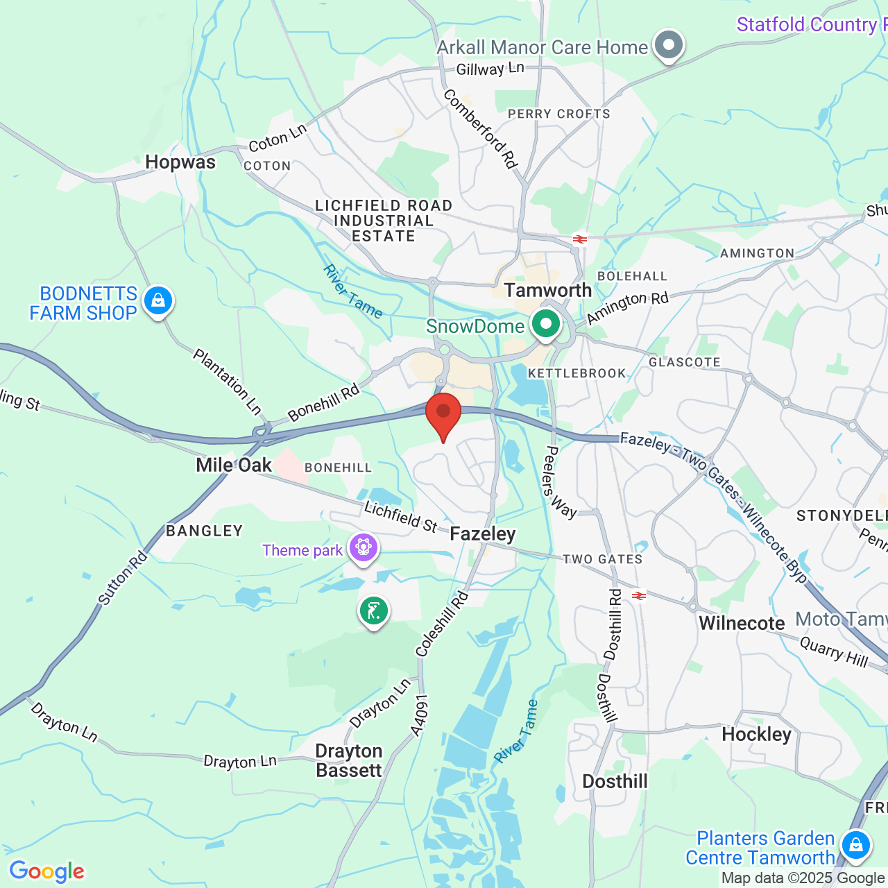 Map displaying job location