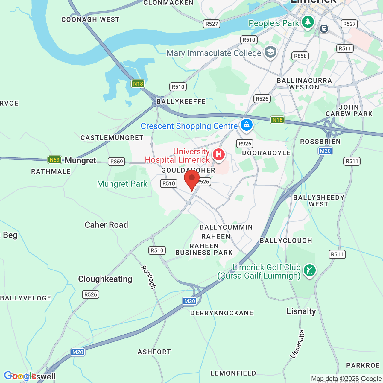 Map displaying job location