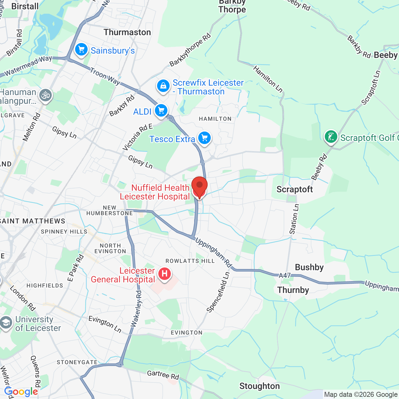 Map displaying job location