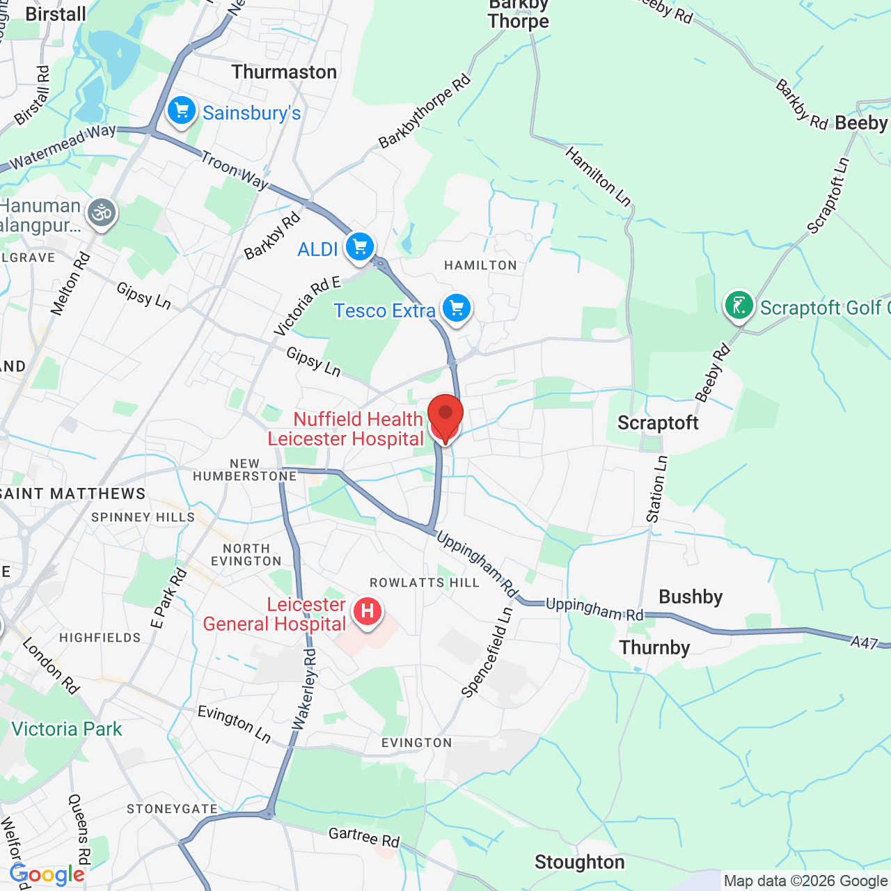 Map displaying job location