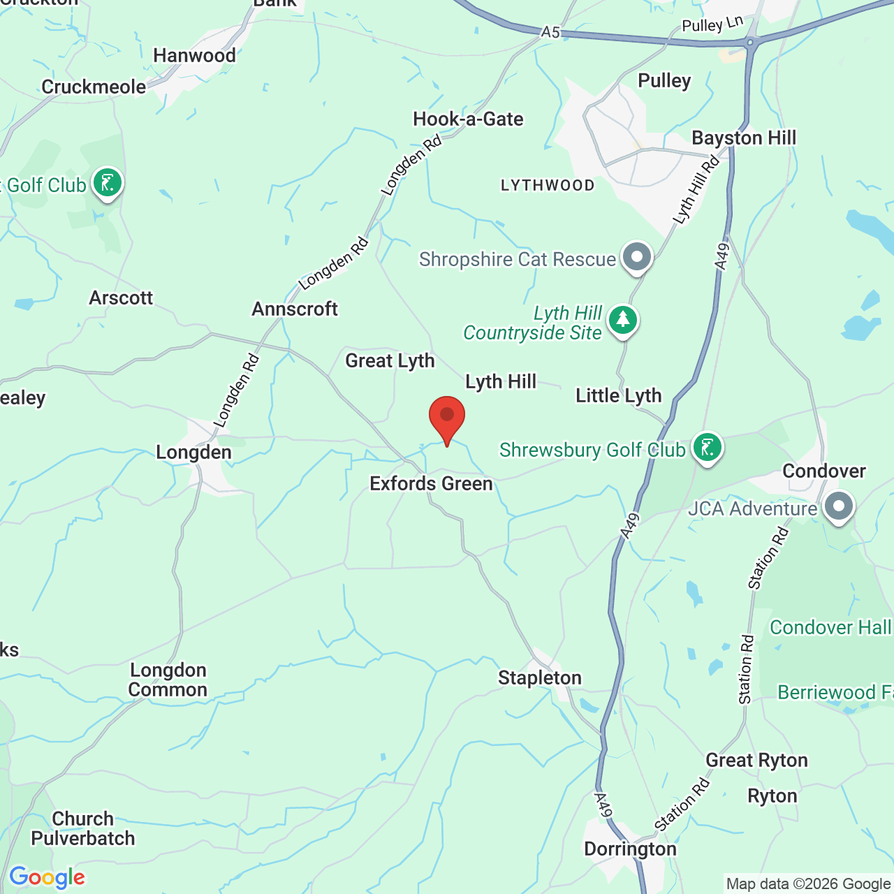 Map displaying job location