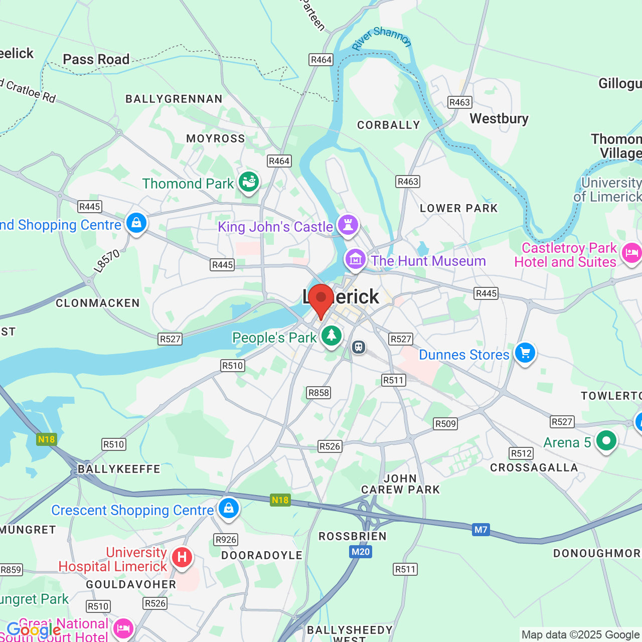 Map displaying job location