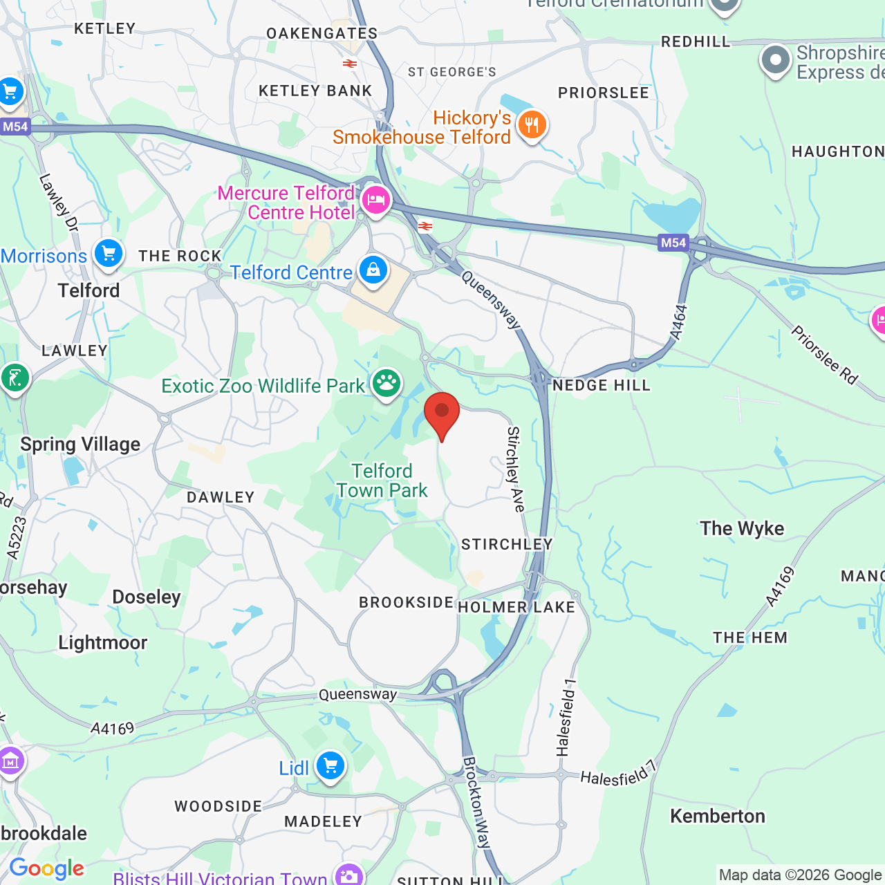 Map displaying job location