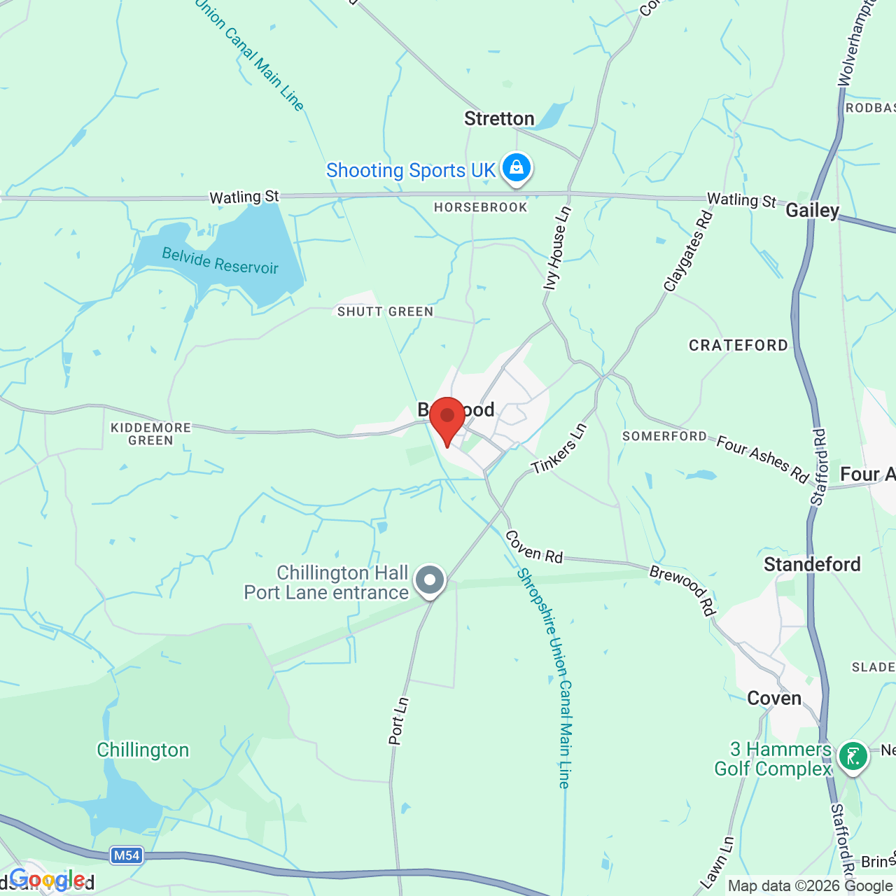 Map displaying job location