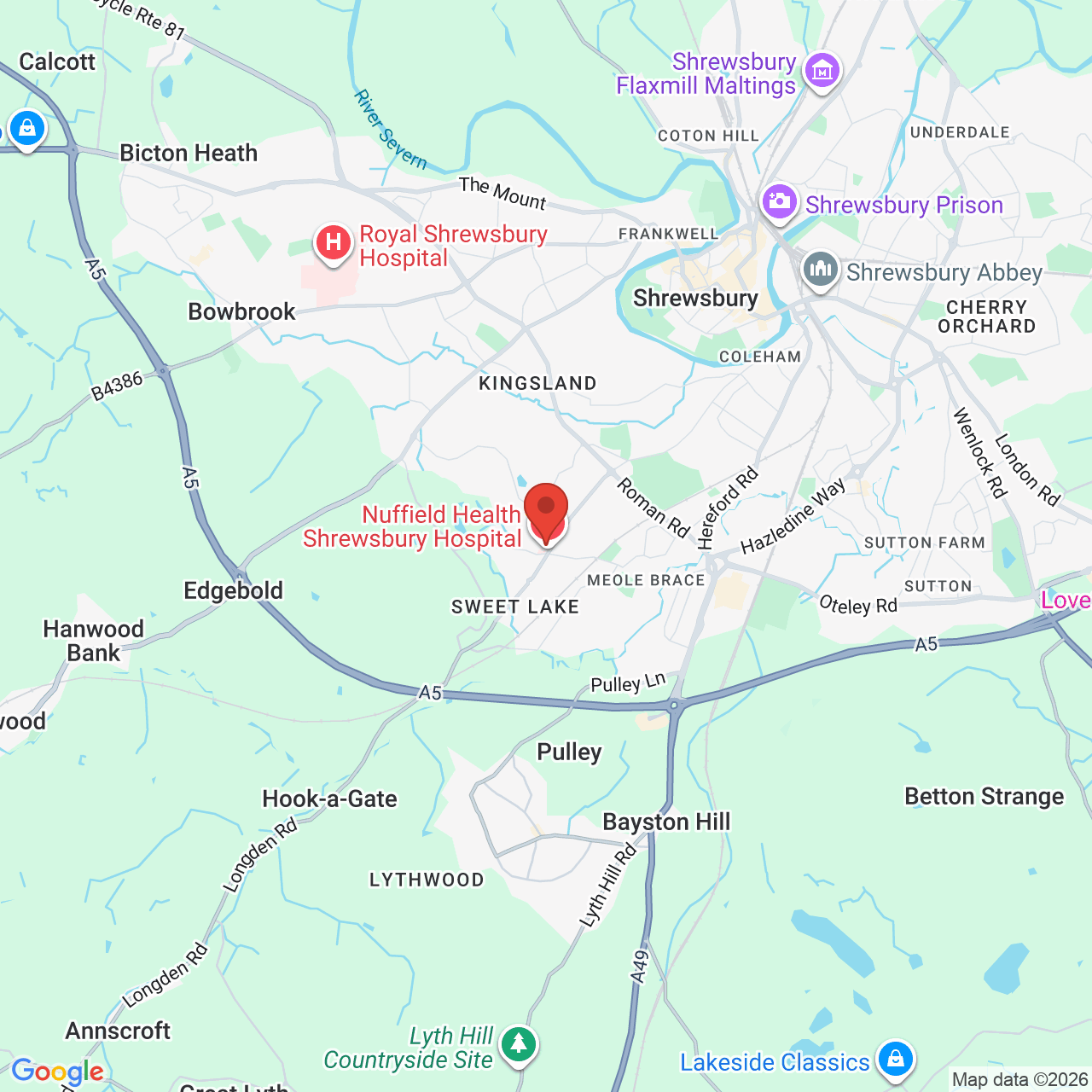 Map displaying job location