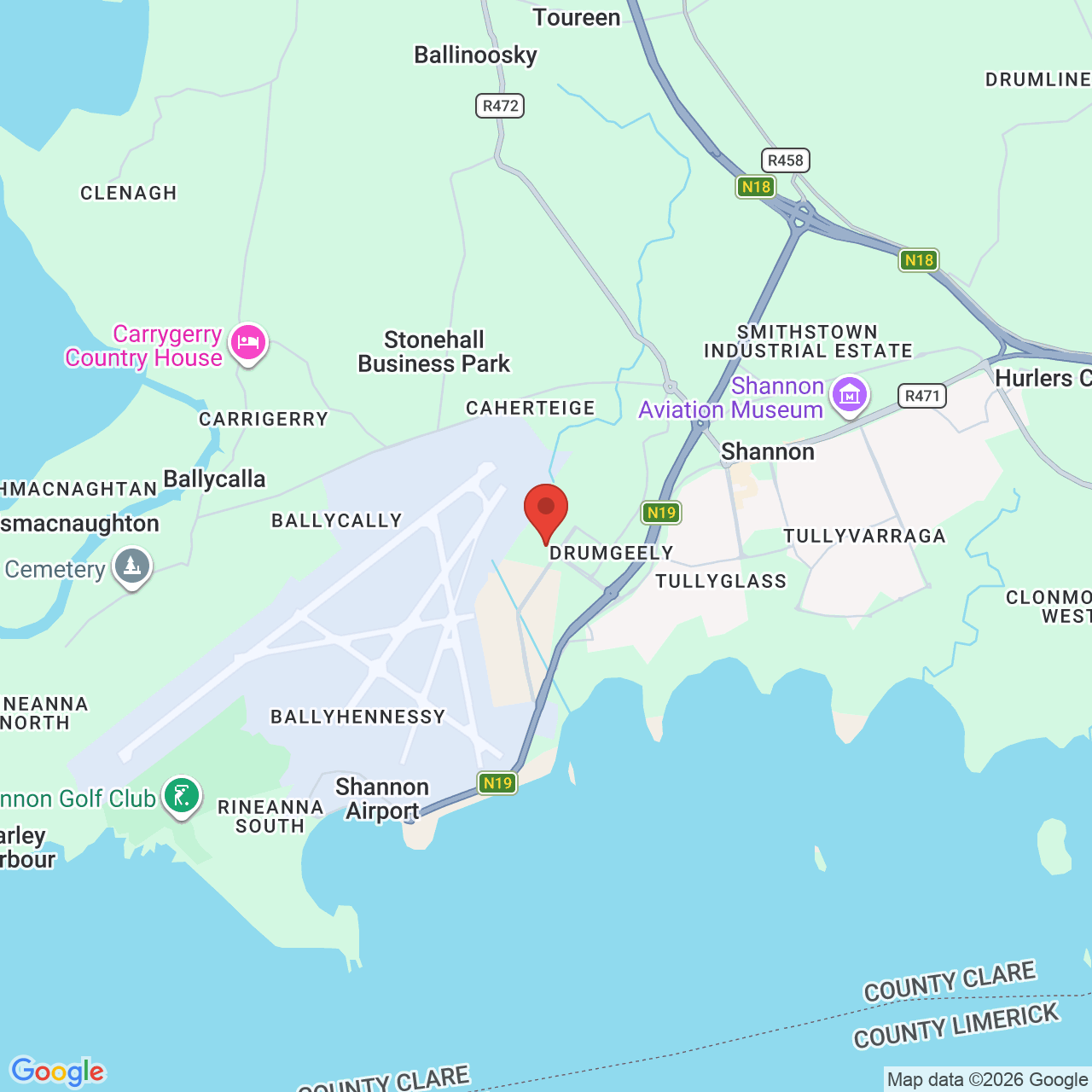 Map displaying job location