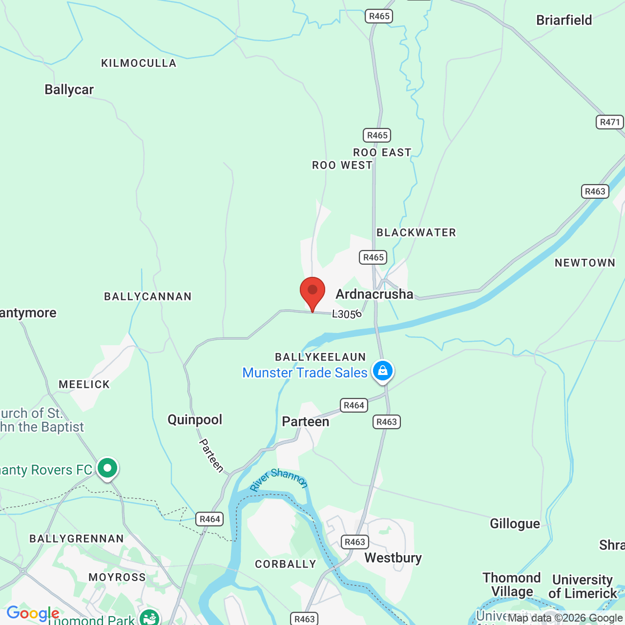 Map displaying job location