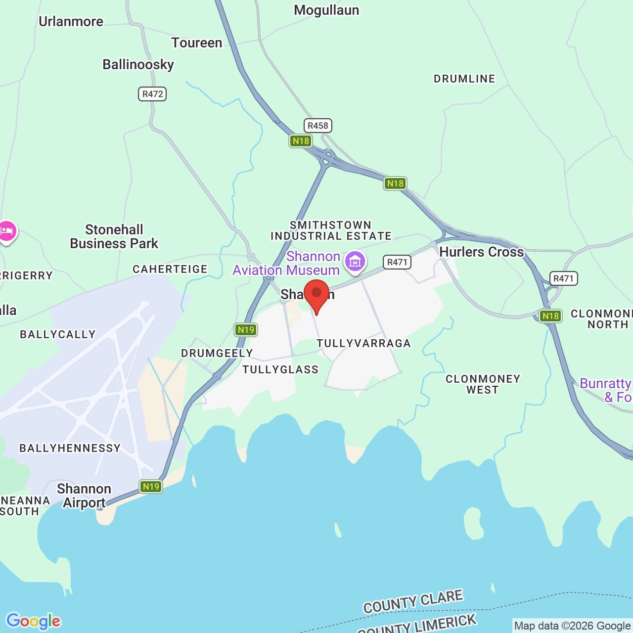 Map displaying job location