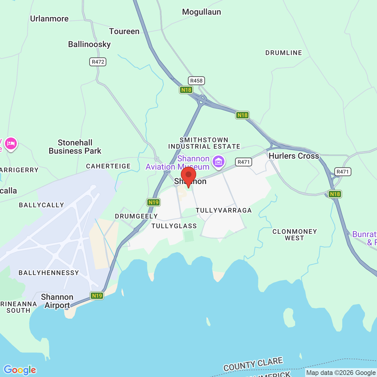 Map displaying job location