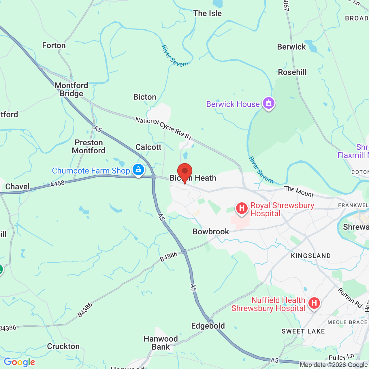 Map displaying job location