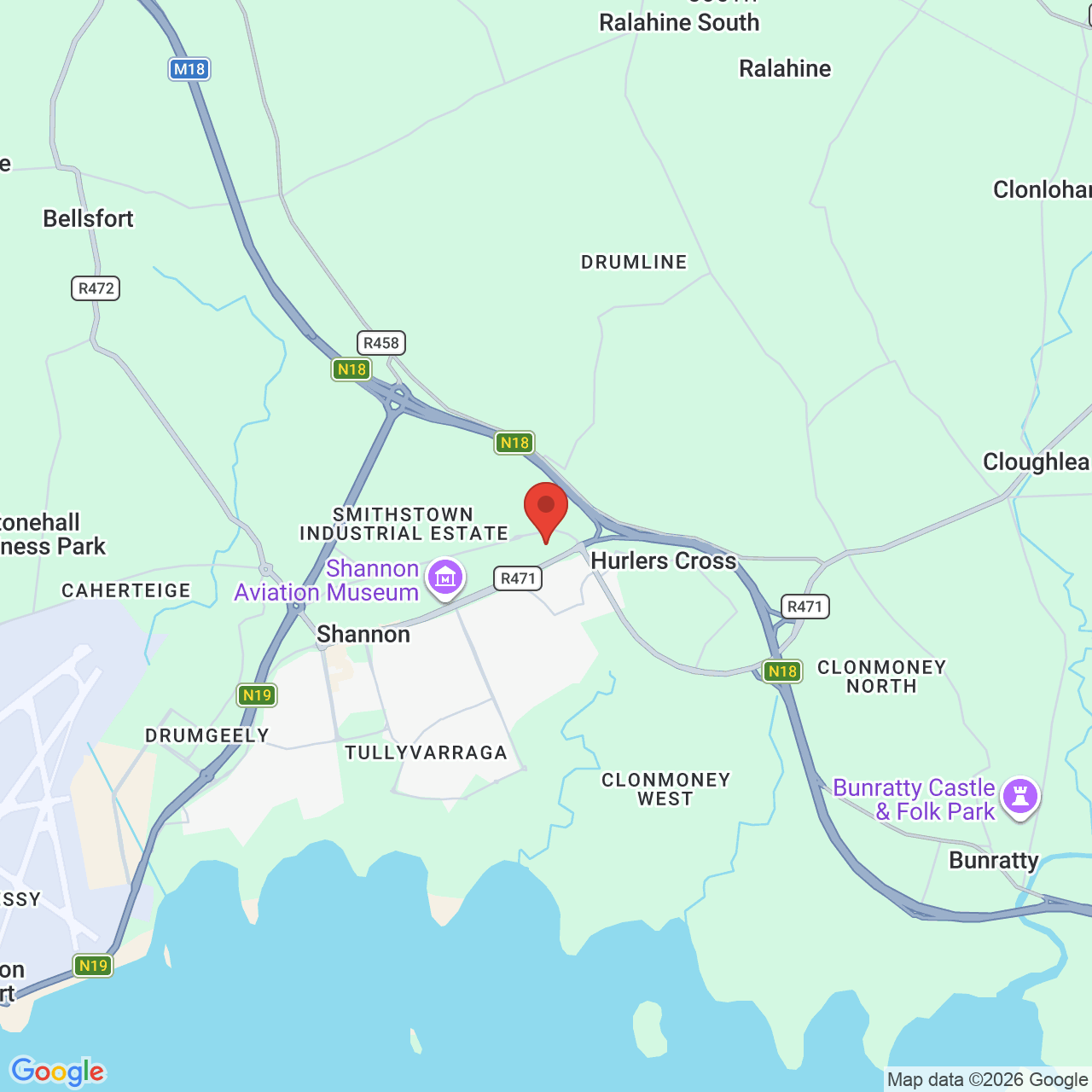 Map displaying job location