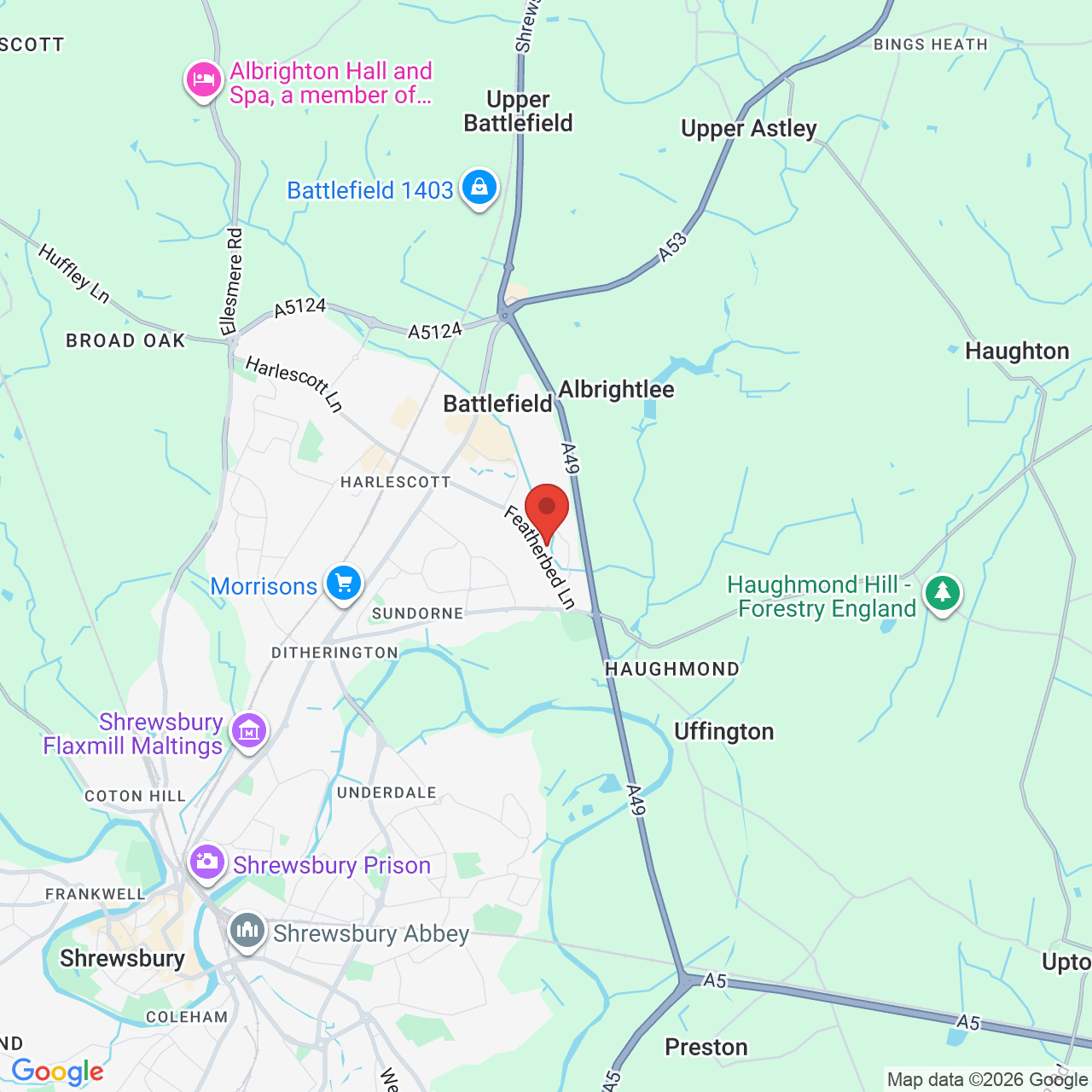 Map displaying job location