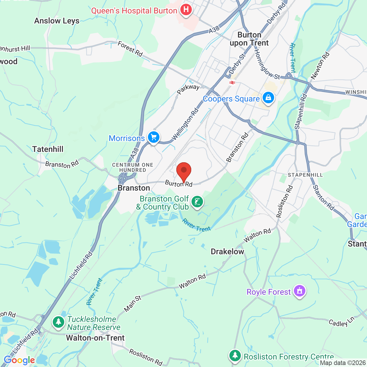 Map displaying job location