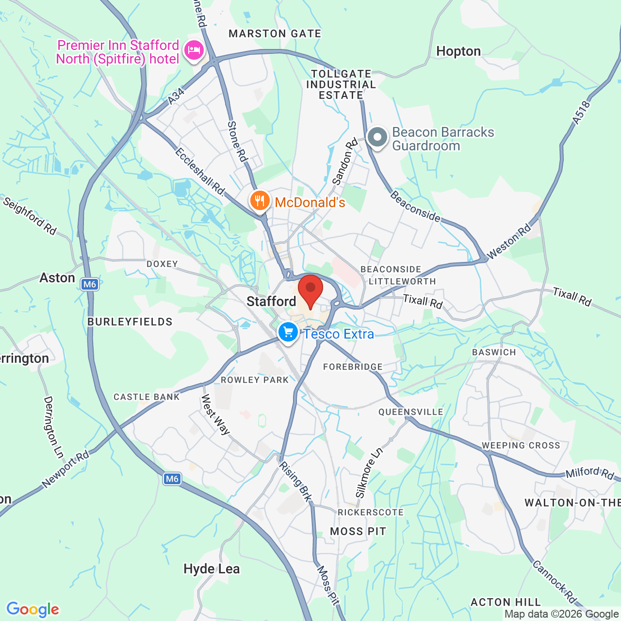 Map displaying job location