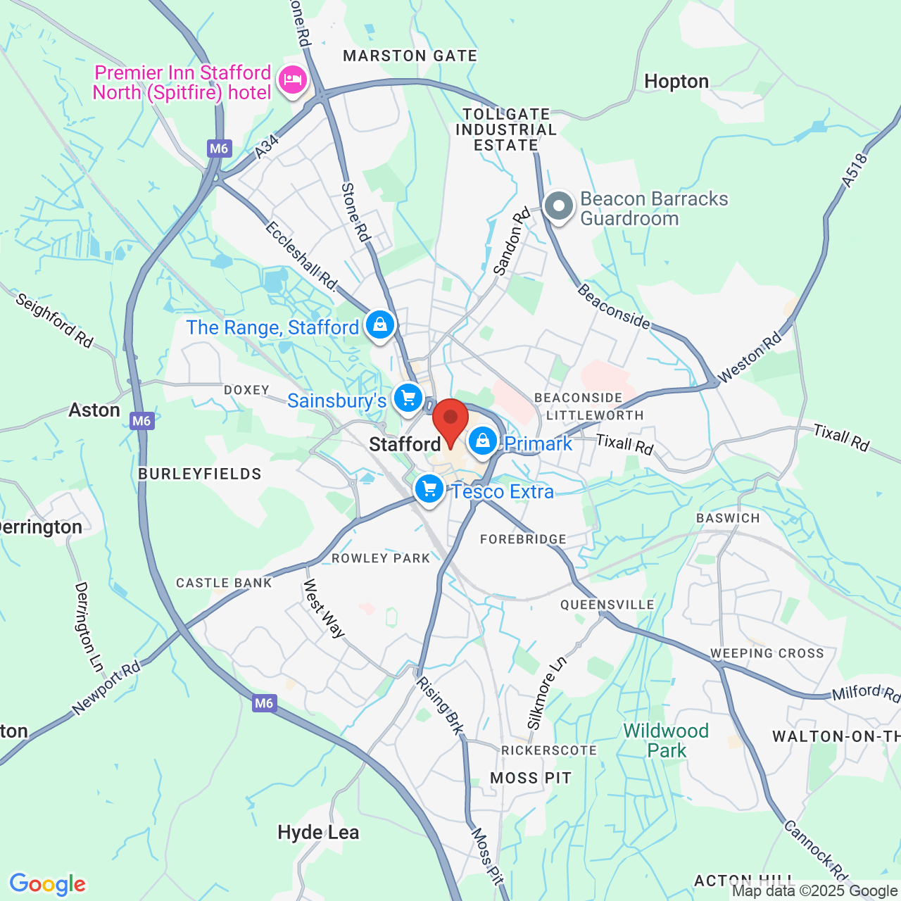 Map displaying job location